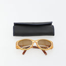 SAINT LAURENT Sunglasses Plastic Beige Gold Auth bs35478-12