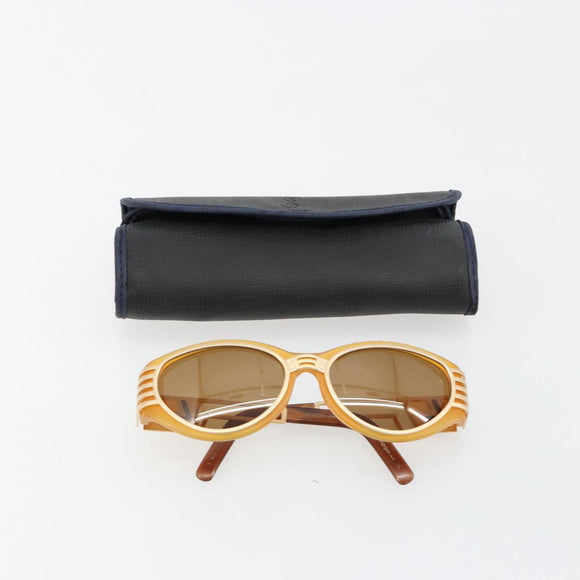 SAINT LAURENT Sunglasses Plastic Beige Gold Auth bs35478