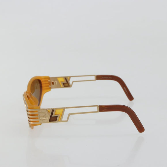 SAINT LAURENT Sunglasses Plastic Beige Gold Auth bs35478