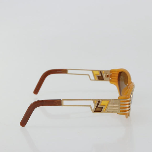 SAINT LAURENT Sunglasses Plastic Beige Gold Auth bs35478