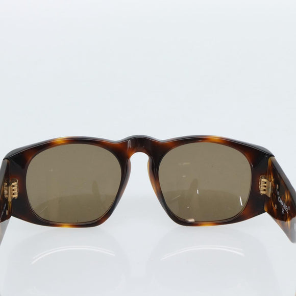 CHANEL Zonnebril met Schildpadpatroon Kunststof Bruin Goud CC Auth bs35479