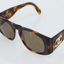 CHANEL Zonnebril met Schildpadpatroon Kunststof Bruin Goud CC Auth bs35479-9