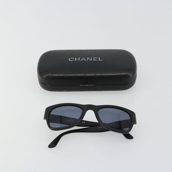 CHANEL Sunglasses Plastic Black Gold CC Auth bs35480