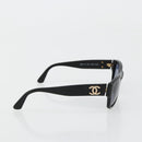 CHANEL Sunglasses Plastic Black Gold CC Auth bs35480-5