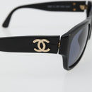 CHANEL Sunglasses Plastic Black Gold CC Auth bs35480-8