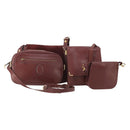 CARTIER Must Line Shoulder Bag Leather Suede 4 Set Bordeaux Auth bs35481-1