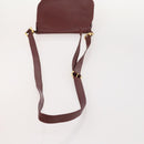 CARTIER Must Line Shoulder Bag Leather Suede 4 Set Bordeaux Auth bs35481-18