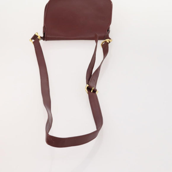 CARTIER Must Line Shoulder Bag Leather Suede 4 Set Bordeaux Auth bs35481