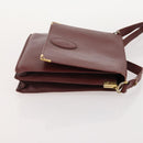 CARTIER Must Line Shoulder Bag Leather Suede 4 Set Bordeaux Auth bs35481-23