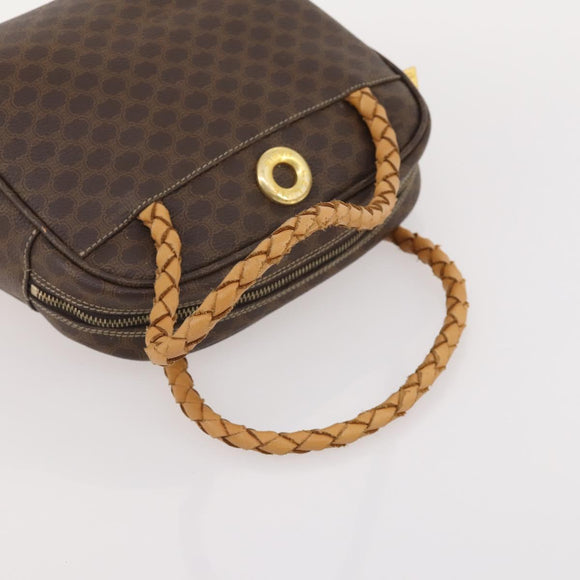 CELINE Macadam Canvas Hand Bag PVC Leather 3 Set Brown Auth bs35482