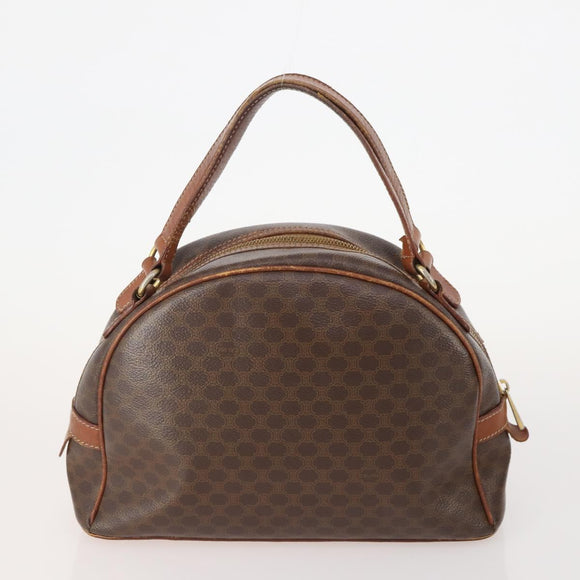 CELINE Macadam Canvas Hand Bag PVC Leather 3 Set Brown Auth bs35482