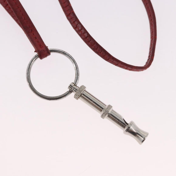 HERMES Whistle Charm metal Silver Auth bs35483