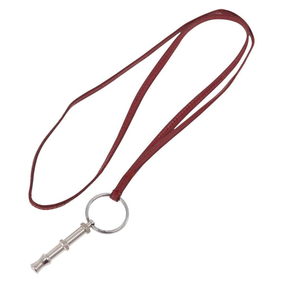 HERMES Whistle Charm metal Silver Auth bs35483