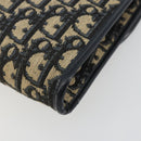 Christian Dior Trotter Canvas Chain Shoulder Bag Navy Gold Auth bs35490-16