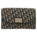 Christian Dior Trotter Canvas Chain Shoulder Bag Navy Gold Auth bs35490-13