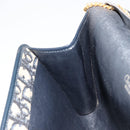 Christian Dior Trotter Canvas Chain Shoulder Bag Navy Gold Auth bs35490-20