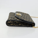 Christian Dior Trotter Canvas Chain Shoulder Bag Navy Gold Auth bs35490-3