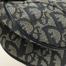 Christian Dior Trotter Canvas Saddle Shoulder Bag Navy Gold Auth bs35491V-15