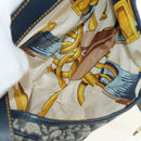 Christian Dior Trotter Canvas Saddle Shoulder Bag Navy Gold Auth bs35491V-11