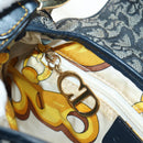 Christian Dior Trotter Canvas Saddle Shoulder Bag Navy Gold Auth bs35491V-24