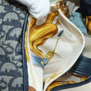Christian Dior Trotter Canvas Saddle Shoulder Bag Navy Gold Auth bs35491V-25