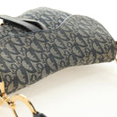 Christian Dior Trotter Canvas Saddle Shoulder Bag Navy Gold Auth bs35491V-6