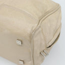 LOEWE Anagram Hand Bag Leather Beige Silver Auth bs35492-15