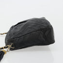 CHANEL Chain Shoulder Bag Lamb Skin Black Gold CC Auth bs35493-4