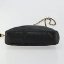 CHANEL Chain Shoulder Bag Lamb Skin Black Gold CC Auth bs35493-5