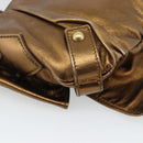 SAINT LAURENT Shoulder Bag Leather Bronze Gold Auth bs35494-18