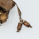 SAINT LAURENT Shoulder Bag Leather Bronze Gold Auth bs35494-10