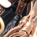 SAINT LAURENT Shoulder Bag Leather Bronze Gold Auth bs35494-20