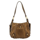 SAINT LAURENT Shoulder Bag Leather Bronze Gold Auth bs35494-2