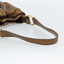 SAINT LAURENT Shoulder Bag Leather Bronze Gold Auth bs35494-7
