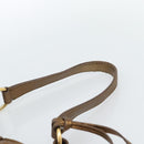 SAINT LAURENT Shoulder Bag Leather Bronze Gold Auth bs35494-14
