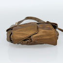 SAINT LAURENT Shoulder Bag Leather Bronze Gold Auth bs35494-5