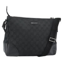 GUCCI GG Canvas Shoulder Bag Black Silver 114273 Auth bs35495-1