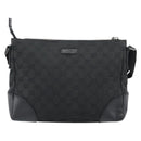 GUCCI GG Canvas Shoulder Bag Black Silver 114273 Auth bs35495-13