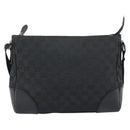 GUCCI GG Canvas Shoulder Bag Black Silver 114273 Auth bs35495-2