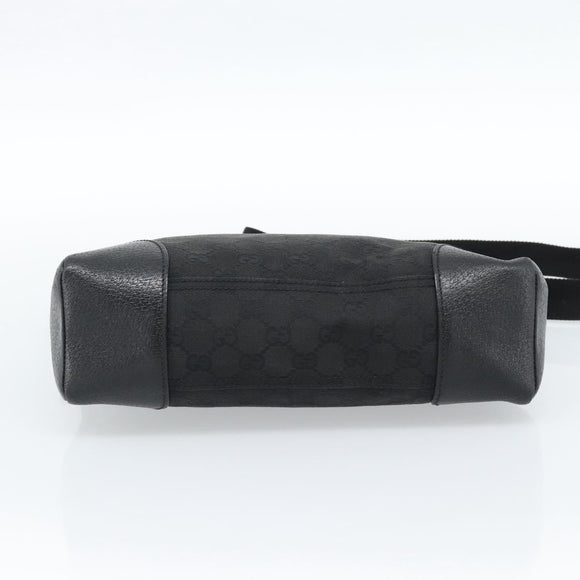 GUCCI GG Canvas Shoulder Bag Black Silver 114273 Auth bs35495