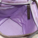 BVLGARI Logo Mania Hand Bag Canvas Beige Silver Auth bs35496-17