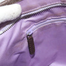 BVLGARI Logo Mania Hand Bag Canvas Beige Silver Auth bs35496-19