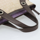 BVLGARI Logo Mania Hand Bag Canvas Beige Silver Auth bs35496-7