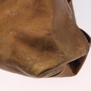 LOEWE Anagram Hand Bag Leather Bronze Gold Auth bs35497-16