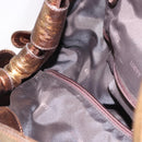 LOEWE Anagram Hand Bag Leather Bronze Gold Auth bs35497-19