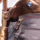 LOEWE Anagram Hand Bag Leather Bronze Gold Auth bs35497-20