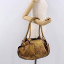 LOEWE Anagram Hand Bag Leather Bronze Gold Auth bs35497-22