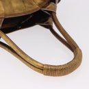 LOEWE Anagram Hand Bag Leather Bronze Gold Auth bs35497-7