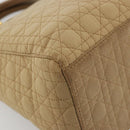 Christian Dior Lady Dior Hand Bag Canvas Beige Gold Auth bs35498-11