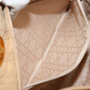 Christian Dior Lady Dior Hand Bag Canvas Beige Gold Auth bs35498-21